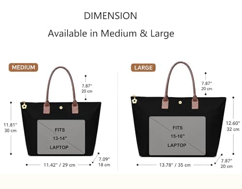 ZhengYue Nylon Tote Bags for Women with Zip Large Foldable Womens Handbags — view 4