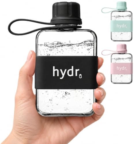 hydr Mini Flat Water Bottle for Handbags | 240ml Slim Leakproof BPA-Free Tritan Small Water Bottle