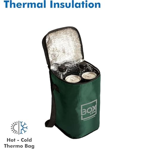 Camp&Fire 6 Litre Small Cooler Bag. Insulated Thermal Bag with Shoulder Strap. Keep Warm & Cold, Leakproof, Lightweight Can Bottle Cooler. Perfect for Camping, Picnic, Beach, Travel. (Green) — view 3