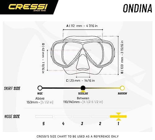 CRESSI Ondina Jr + Top Combo - Combo Set Diving Mask Ondina and Snorkel Top, Clear/Blue, 7/13 years, Kid Unisex — view 5