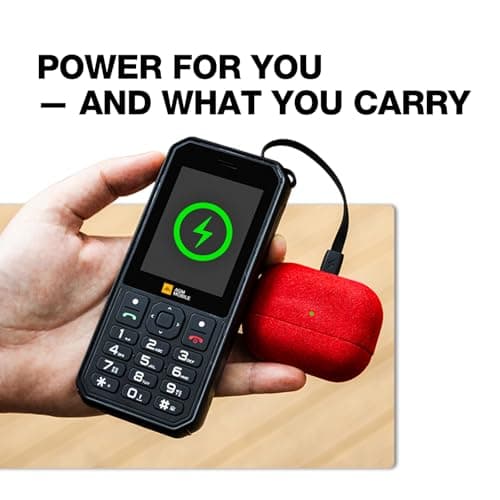AGM Rugged Mobile Phone with Portable Charger, 4000mAh Battery with Built in USB-C Cable, Mobile Hotspot/Cloud Apps/Flashlight, 4G Unlocked Cellphone Dual SIMs, All-in-One Emergency Backup Device — view 2
