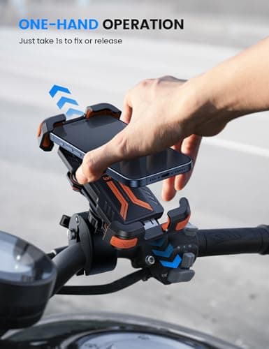 Lamicall Motorbike Phone Holder, [Dual Anti-Shock] Bike Phone Holder Orange — view 4