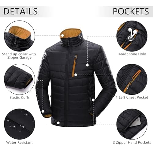 33,000ft Men's Puffer Jacket Packable Water resistant Quilted Jacket — view 4