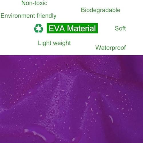 GUKOY Reusable Rain Ponchos for Adults, 2 Pcs Raincoats (Pack of 1) Emergency for Women Men with Hood Purple — view 5