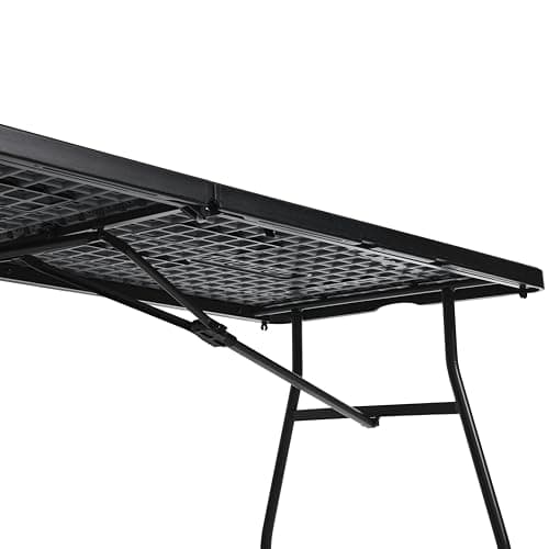 Amazon Basics 6 Foot Rectangular Folding Table with Carrying Handle, Indoor & Outdoor, Portable, Lightweight, Travel Table, Picnic, Camping, Black, 182 x 75 x 73 cm — view 5