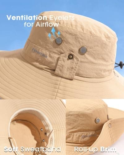 FURTALK Sun Hats for Men Fishing Hat UPF Protection Wide Brim Bucket Hat — view 4