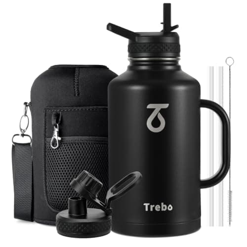 Trebo Insulated Water Bottle 2 L Stainless Steel with Side Handle & Pouch