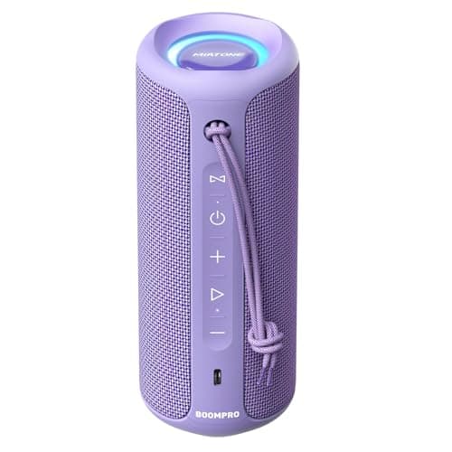MIATONE Boompro Bluetooth Speaker 36W Portable Speakers with Stereo Sound Bass Waterproof IPX7 With USB Type C Charging Port Gifts for Woman Girl Friend (Purple)
