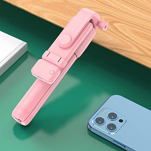 Yechiry Portable Folding Selfie Stick Tripod for Travel, Live Video (Pink) — view 4