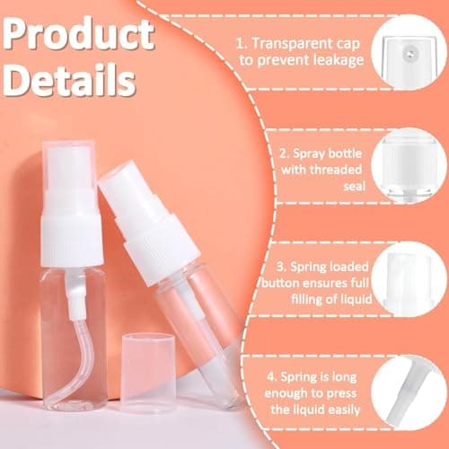 SOPSTUO 20ml Spray Bottles - 4 Pack Fine Mist Atomiser Empty Travel Spray Bottles for Toiletries Perfume Toners Rose Water Cosmetics — view 4