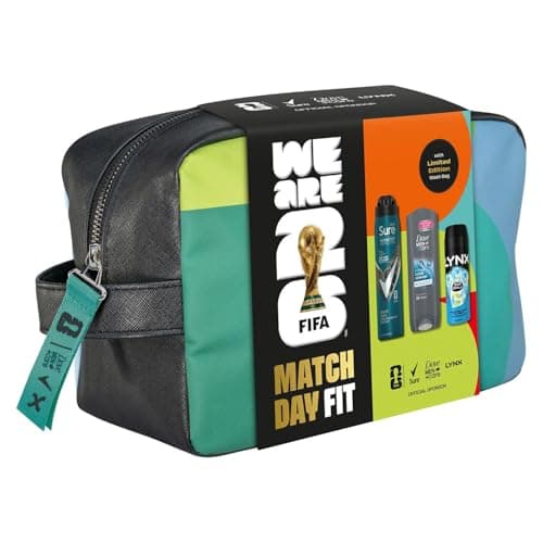 Match Day Fit Men FIFA Grooming Gift Set, Anti-Perspirant, Body Wash, Body Spray & Limited Edition Wash Bag 3 Piece Toiletry Set for Him Official FIFA Football Gift Box — view 3