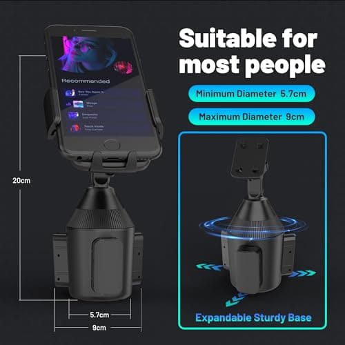 SEEKONE Universal Car Phone Holder Cup Holder Cell Phone Mount — view 3
