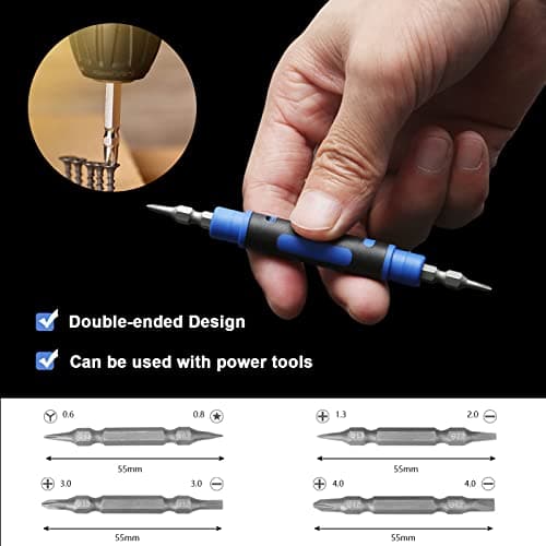 2 Pieces 4 in 1 Pocket Screwdriver Double Ended Multi-Tool Repair Set Kit — view 5