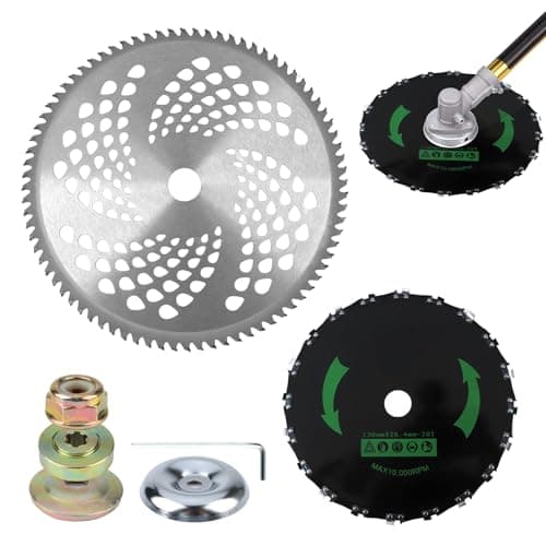 9" 20T & 10" 80T Carbide Blades, Brush Cutter Replacement w/Adapter
