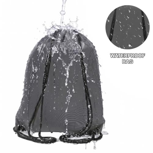 WESTWOOD FOX Drawstring Gym Bag String Bags Gym Sack Backpack PE Bags for Women Men Trainer Swimming Bag Travel Beach School Holidays Suitable for Sports,kids,Boys,Girls (Grey) — view 4