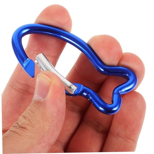 Fish Shaped Mini Carabiner Hook Clips 10 Pcs Aluminium Alloy Blue — view 5