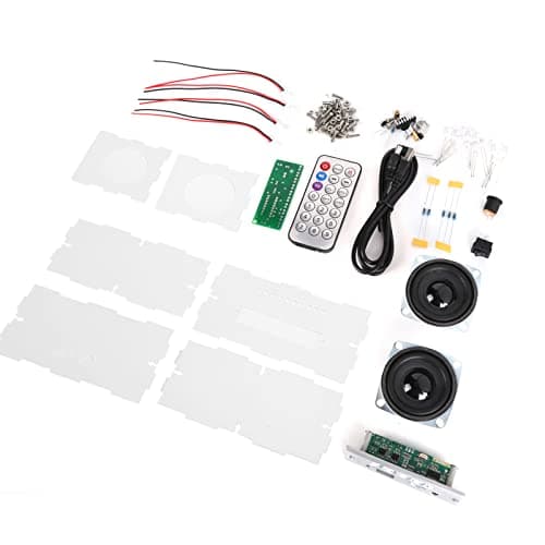 Stylebest DIY Bluetooth Speaker Box Kit Compact Voice Control Light High-Fidelity Sound Amplifier Set for Home and Outdoor Use Transparent Acrylic (Voice controlled running water lamp + Bluetooth) — view 5