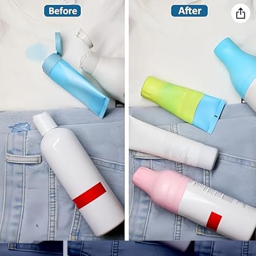 10 Pack Leak-Proof Elastic Sleeves – Silicone Bottle Covers for Travel Essentials, Reusable Travel Accessories, Fits Most Travel Size Toiletries, Shampoo Bottles & Liquid Pouches,Easy to Use — view 2