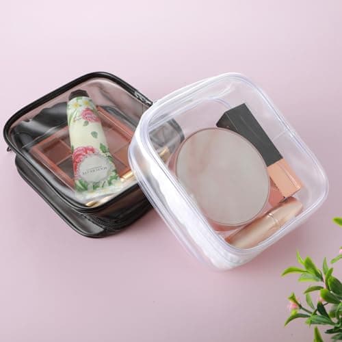 TSA Approved Toiletry Bag, 2 Pack Small Clear Zipper Pouch Makeup Bags Quart Size Travel Cosmetic Bag for Men and Women Carry on Airline Airport Travel Accessories — view 5