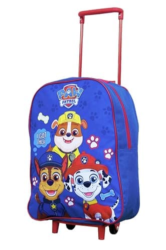 Paw Patrol Kids Cabin Bag Suitcase - Lightweight with Wheels and Telescopic Handle - Ideal for Short Breaks, Holidays, Sleepovers, and School Trips