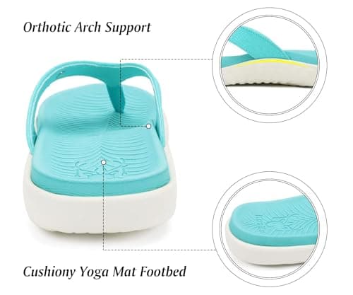 KuaiLu Flip Flops For Women Arch Support Yoga Mat Cushioned Thong Sandals — view 4
