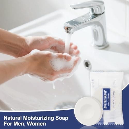 HQSLsund 14.2g Large Travel Size Soap Individually Wrapped Small Face & Body Cleanser Round Soaps Toiletries Amenities for Hotel Guests Shelter — view 4