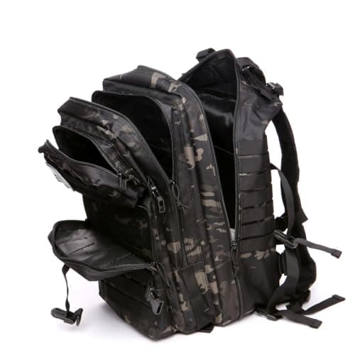 Thuram 50L Durable Nylon Waterproof Fishing Hunting Backpack Outdoor Military Rucksacks Tactical Sports Camping Hiking Bags (Camo Black) — view 6