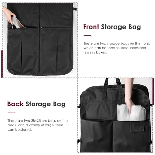 Univivi Wedding Dress Bag, 72 Inch Dress Bags Covers, Black — view 3
