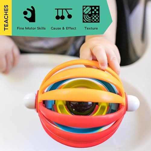 Baby Einstein, Sticky Spinner Booster & High Chair Activity Toy, Rattle, Sensory Play, Visual Stimulation, Spinning Wheel, Suction Cup Base, BPA-Free, Ages 3 Months+ — view 3