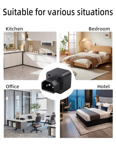 C14 to UK Socket Adapter(2-Pack),250V/10A C14 Male to UK Type G Socket — view 6