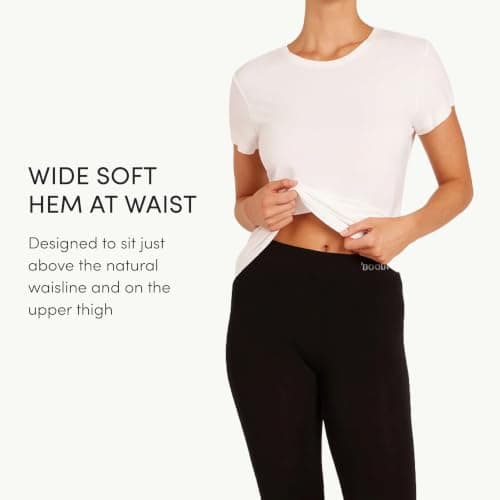 Boody Women's Base Layer 3/4 Leggings | Organic Bamboo Womens Loungewear | Seamless Activewear for Women Black — view 4