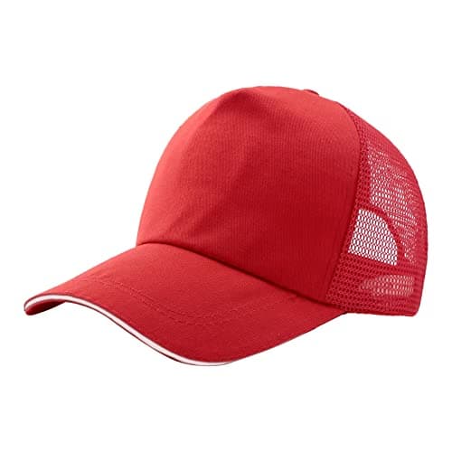 Visor Head Lamp Men's and Women's Summer Cotton Back Net Hat Fashion Casual Sunscreen Baseball Cap Red