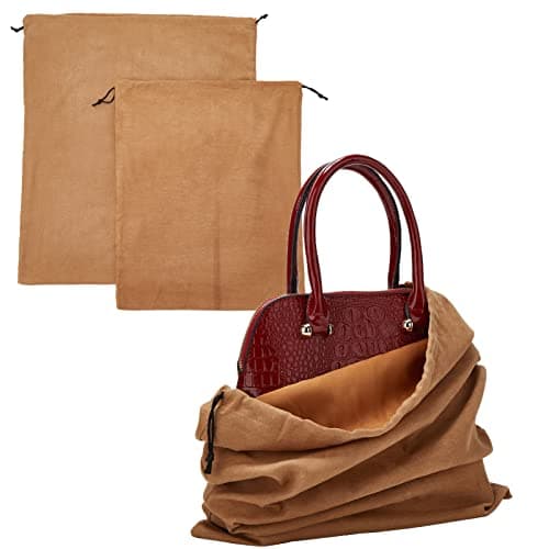 2 Piece Set Dust Cover Bags for Handbags,Purses,Shoes,and Boots, Brown