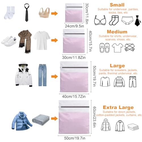 10 Pack Mesh Laundry Bags for Delicates, Mesh Zipped Wash Bags Set, 4 Sizes — view 2
