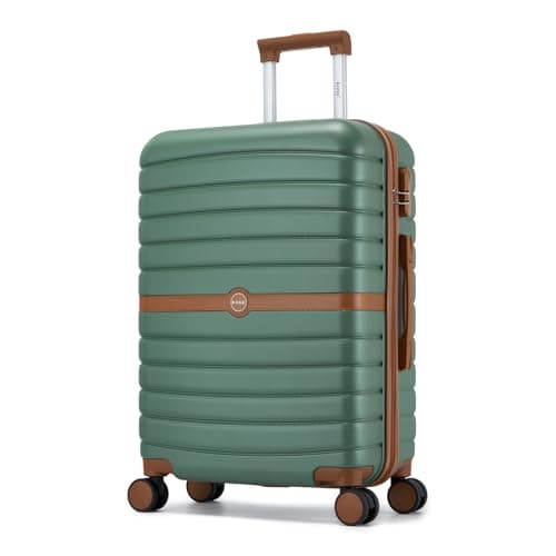Kono Medium Hard Shell Suitcase, Lightweight ABS+PC Checked Luggage,Green
