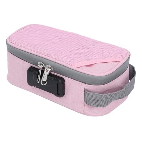 Smell Proof Bag with Lock, Activated Carbon Odour Proof Travel Storage Case with 3-Digit Combination Lock, Pink, Portable Odourless Pouch for Toiletries, Electronics — view 5