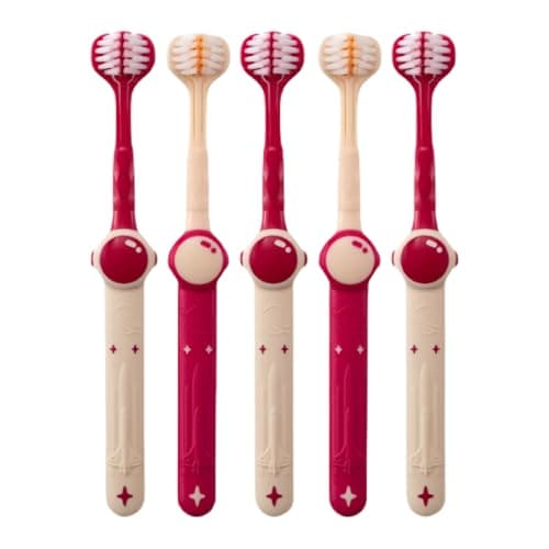 Three Sided Toothbrush Boys Aged 3-12 Brushing Tool Gentle Deep Cleaning