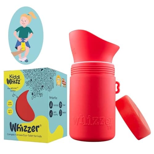 KIDDIWHIZZ Portable Toilet/Travel Potty Holiday Essentials for Kids - Ideal for Potty Training, Camping, Car Journeys & Travel - Unisex Silicone Pee Bottle - Portable & Leakproof - 250ml
