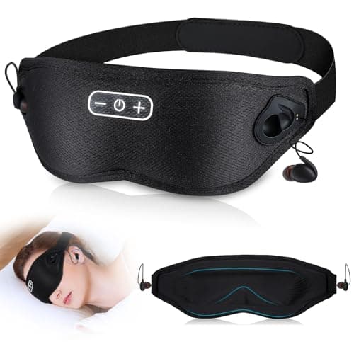 Eye Mask for Sleeping, 3D Sleep Eye Mask with Headphones Built-in White Noise, Breathable Sleep Mask for Traval, Blackout Contoured Eye Cover with Comfortable Adjustable Strap for Wome Men