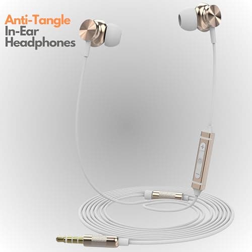 Betron BS10 Earphones Wired Earbud Headphones with Microphone, Gold — view 6