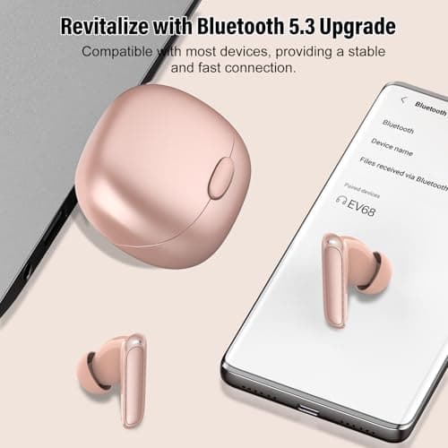 AI Translation Earbuds, Real-Time Bluetooth5.3 Translator Earbuds,Rose Gold — view 6