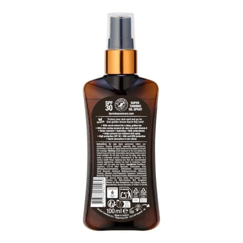 Byron Bay Australia Super Tanning Oil SPF 30 Travel Size Fast Tan with Carrot Extract & Beta Carotene - UVA & UVB Protection with Vitamin E & Aloe Vera, Tropical Coconut Scent - 100ml — view 2