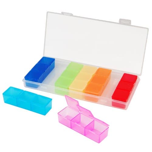 TRIXES 7 Day Pill Box, Medicine Organiser, Tablet & Supplement Storage Case