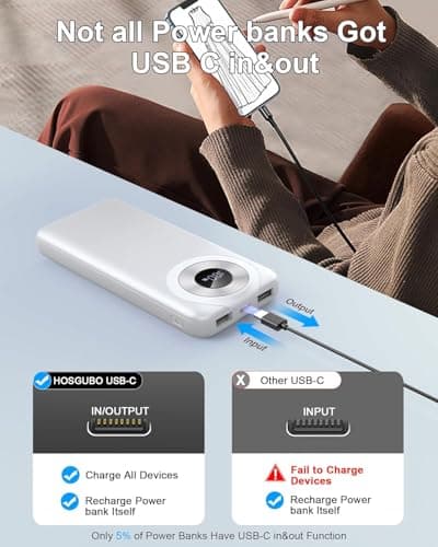 Power Bank Fast Charging, 3A Portable Charger 10000mAh, Small Battery Pack USB-C In & Out, Lightweight Powerbank with Built in Cable for iPhone 17/16/15/14/13, Samsung Galaxy, Xiaomi, Android etc — view 5