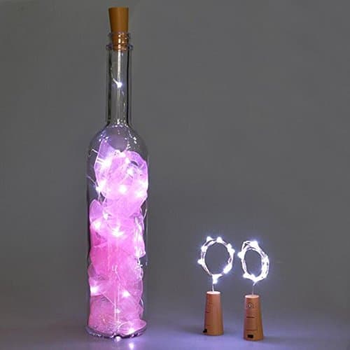 Bluelans® Pack of 4 Led Bottle Cork Lights, 79in/2m Copper Wire String Lights with 20 Pink Led Bulbs for Bottle DIY Decor, Outdoor BBQ, Gathering, Party, Wedding, Holiday (Pink, 2M/20LED) — view 2