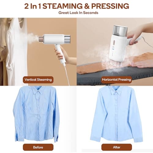 Newbealer Dual Voltage Travel Clothes Steamer, Gold — view 5