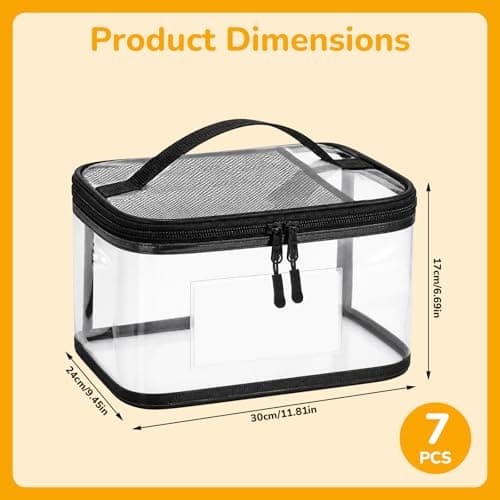 7 Pack Extra Large Toy Storage Bags with Labels, Clear PVC Organizing Bags with Double Zipper, Reusable Waterproof Toy Bags with Handle, Travel Case Pouch for Building Blocks, Puzzles, Board Games — view 2