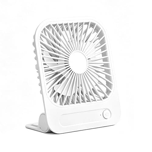 3 in 1 Mini Desk Fan, Portable Desk & Wall Fan with 4 Speeds Wind &180° Adjustable, USB/Battery Powered Foldable Fan, Quiet Airflow Magnetic Table Fan for Travel Home Office Bedroom Kitchen (White)