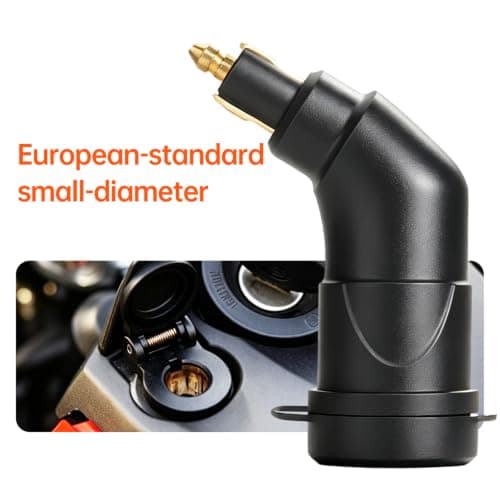 Motorcycle DIN USB Power Adapter, 12V Socket Converter with Cover, Plug-in Device Access for Road Travel Utility Din Usb Adapter Motorcycle Socket Converter Covered Port Plug in Road Device Power — view 2
