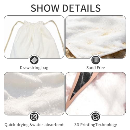 Beach Towel with Bag Large Soft Quick Dry Microfiber Travel Blanket — view 4